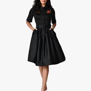 Unique vintage 1950s swing dress